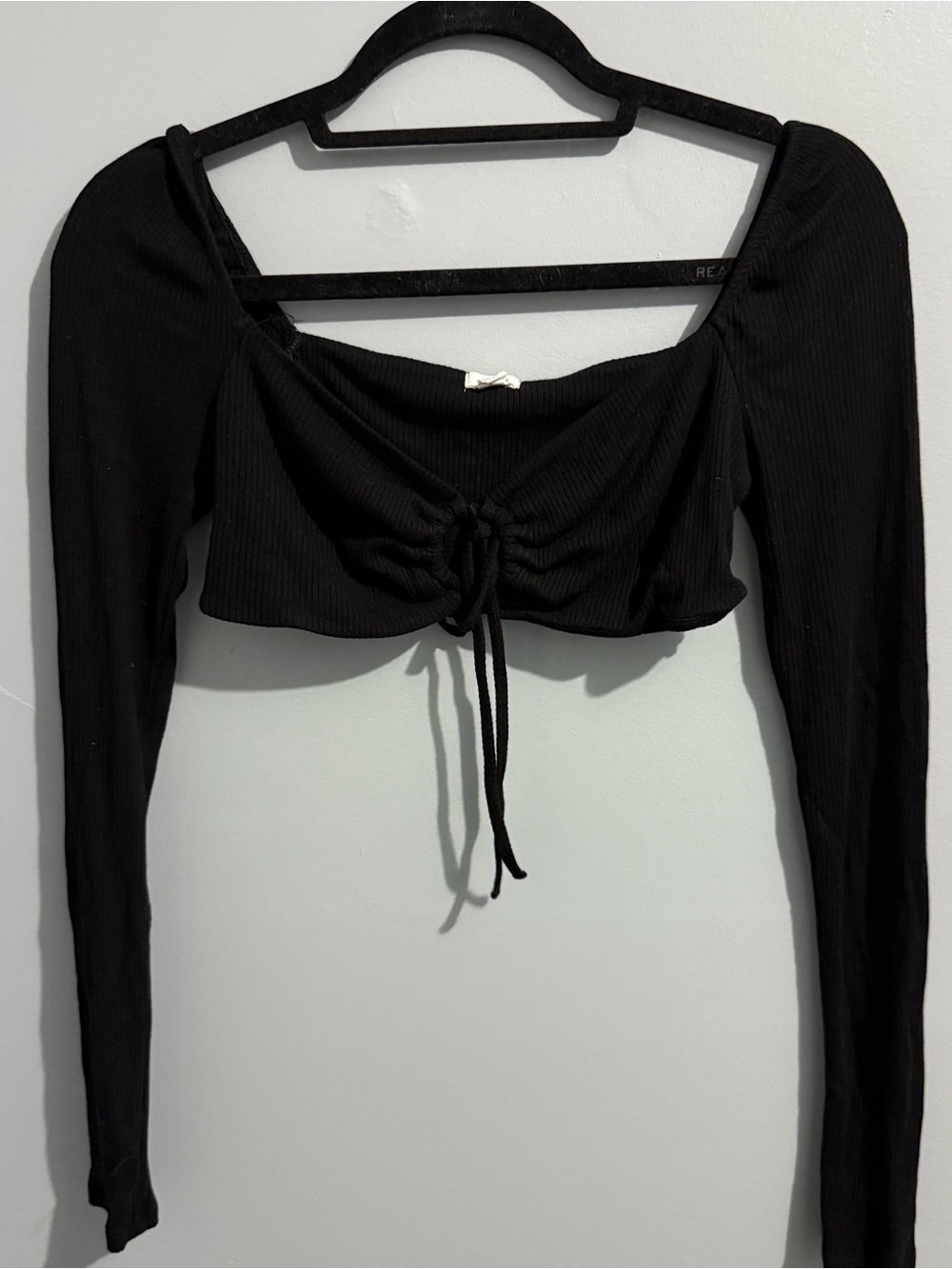 Garage Black Cropped Long Sleeve Size XS
